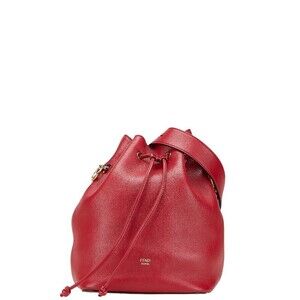 Fendi Montresor Shoulder Bag Red Leather